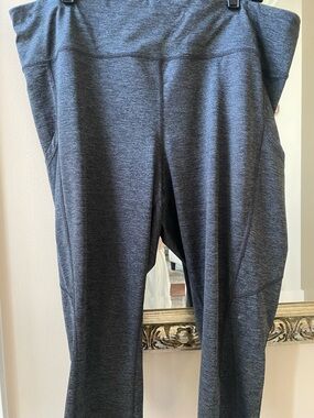 Charcoal Gray Athletic Leggings, XXL